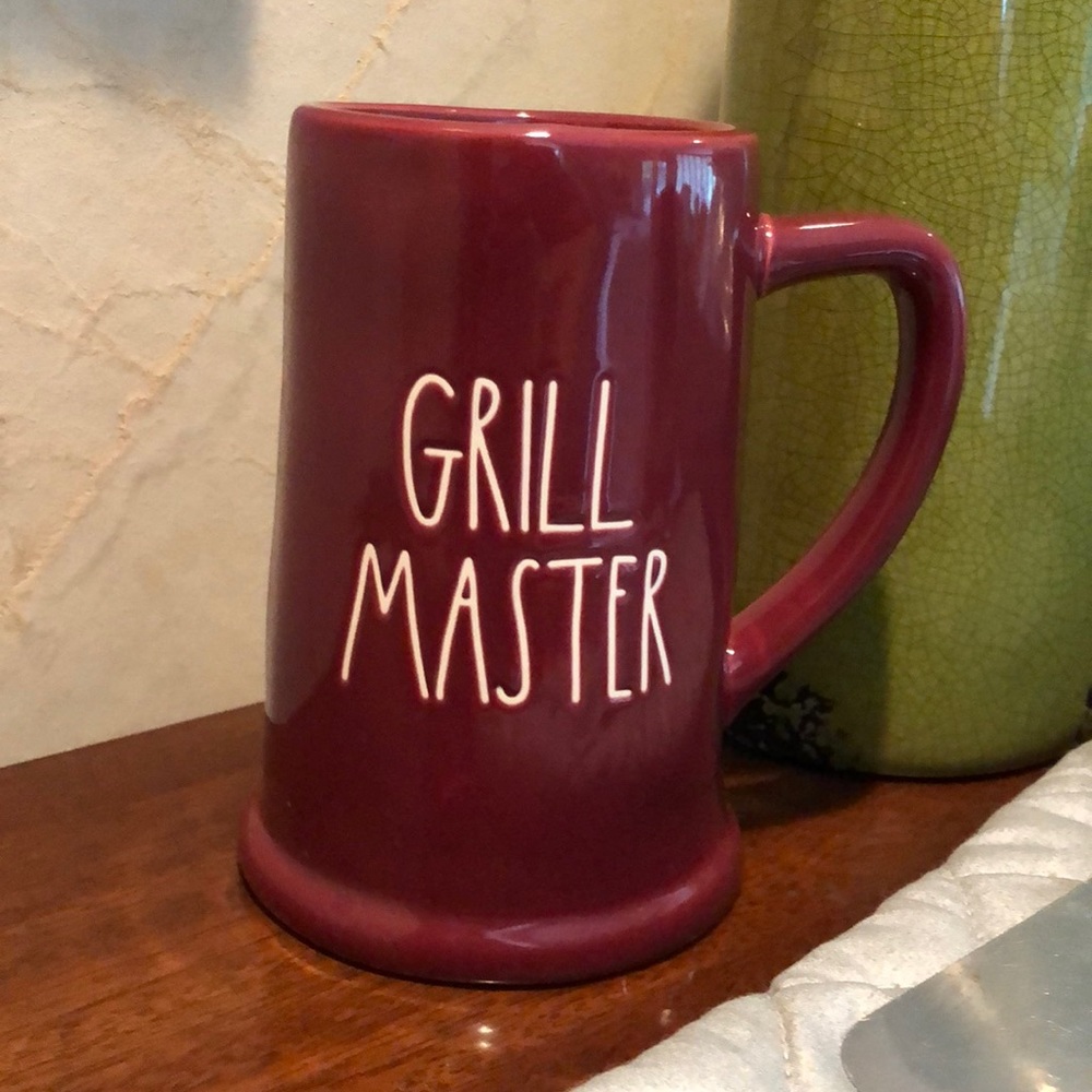 NWOT RaeDunn Grill Master red-burgundy  Beer Stein Mug